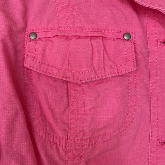 Chicos Hyper Pink Ricki Utility Button Down Short Sleeve Jacket - Picture 5 of 14